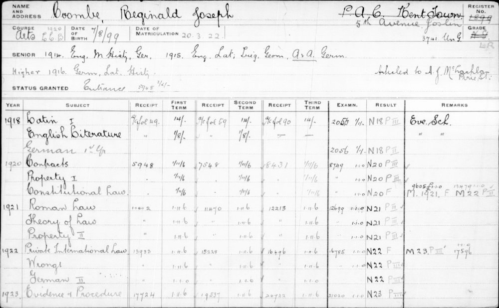 COOMBE, Reginald Joseph
