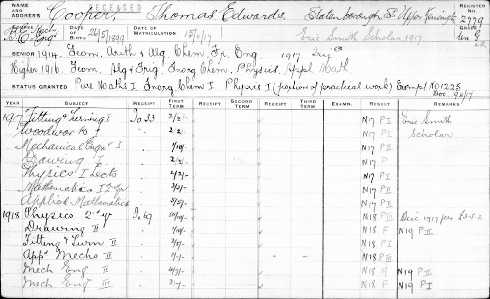 COOPER, Thomas Edwards