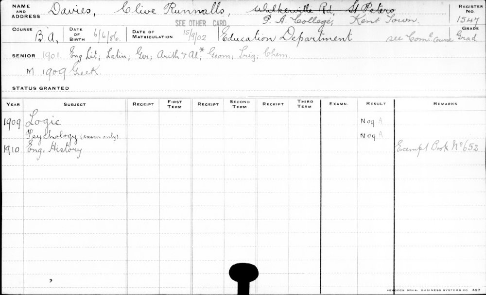 DAVIES, Clive Runnalls