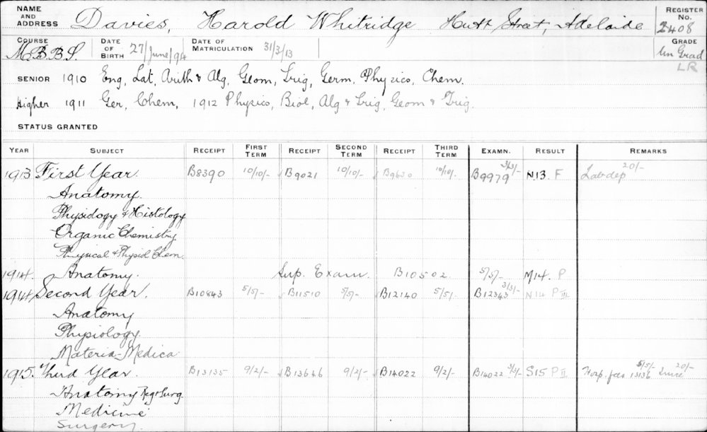 DAVIES, Harold Whitridge