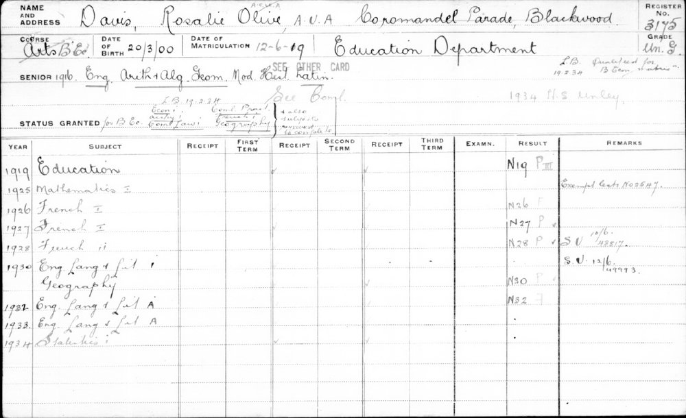 DAVIS, Rosalie Olive