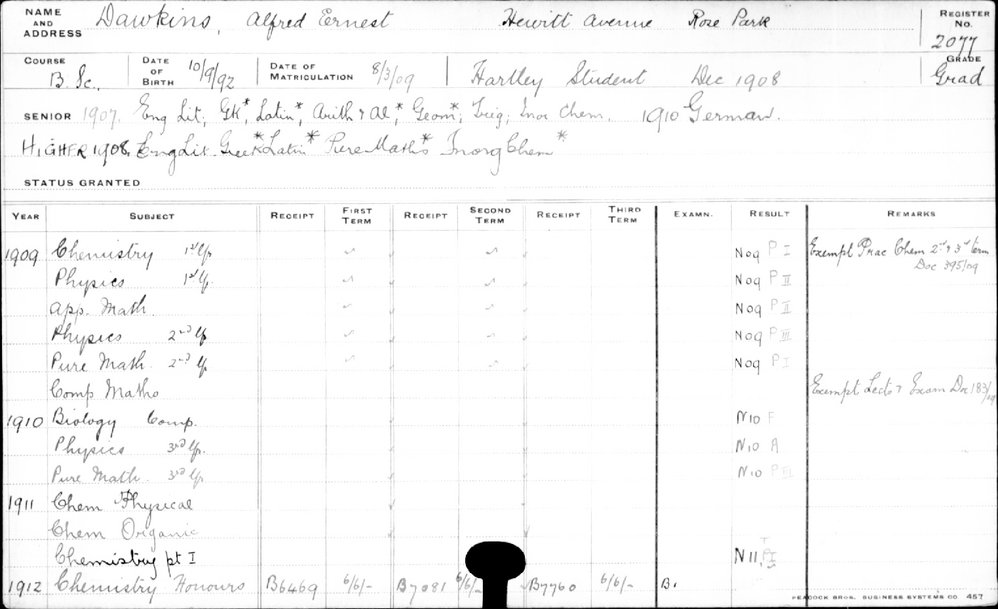 DAWKINS, Alfred Ernest