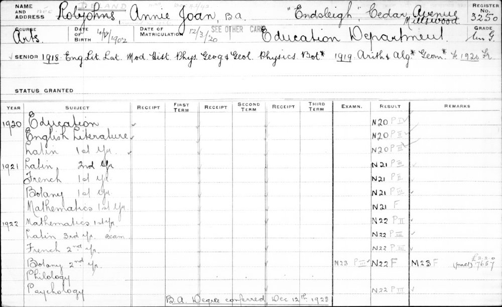 ROBJOHNS, Annie Joan