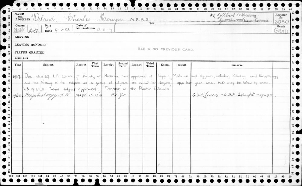 DELAND, Charles Mervyn