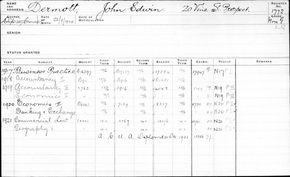 DERMOTT, John Edwin