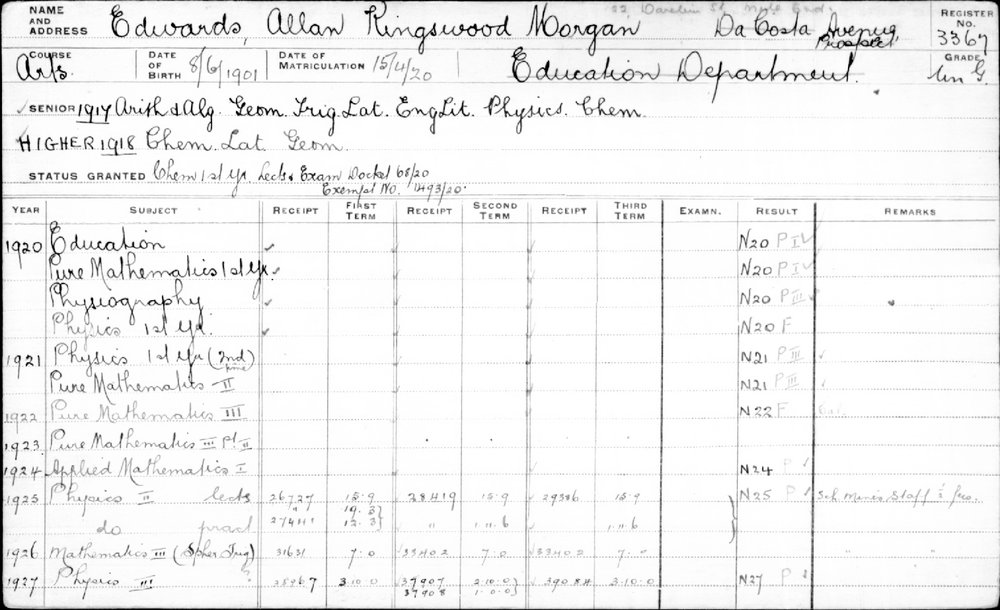 EDWARDS, Allan Kingswood Morgan