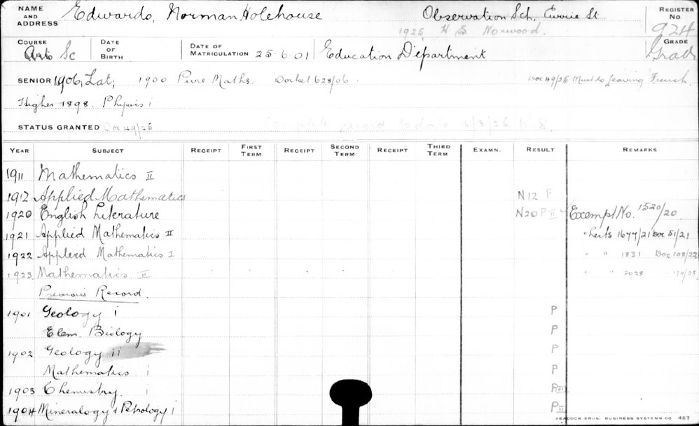 EDWARDS, Norman Holehouse