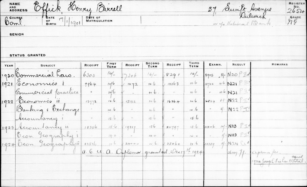 EFFICK, Henry Birrell