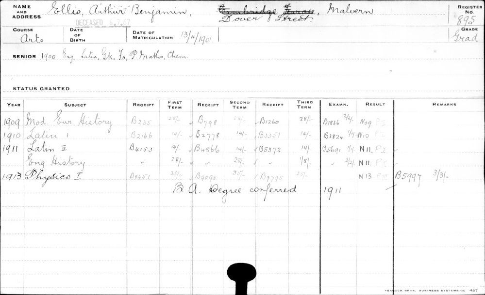 ELLIS, Arthur Benjamin