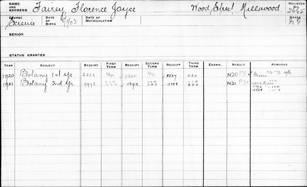 FAIREY, Florence Joyce