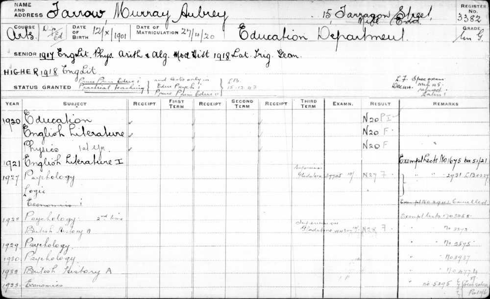 FARROW, Murray Aubrey