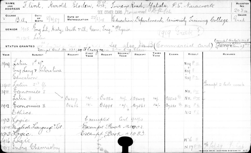 FLINT, Harold Elsden