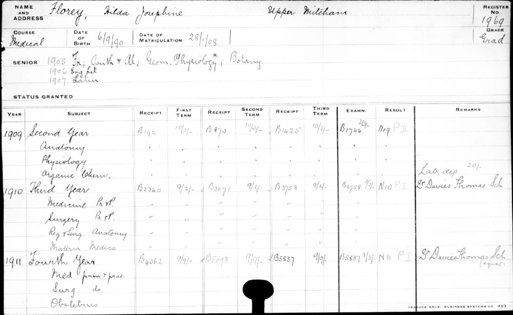 FLOREY, Hilda Josephine