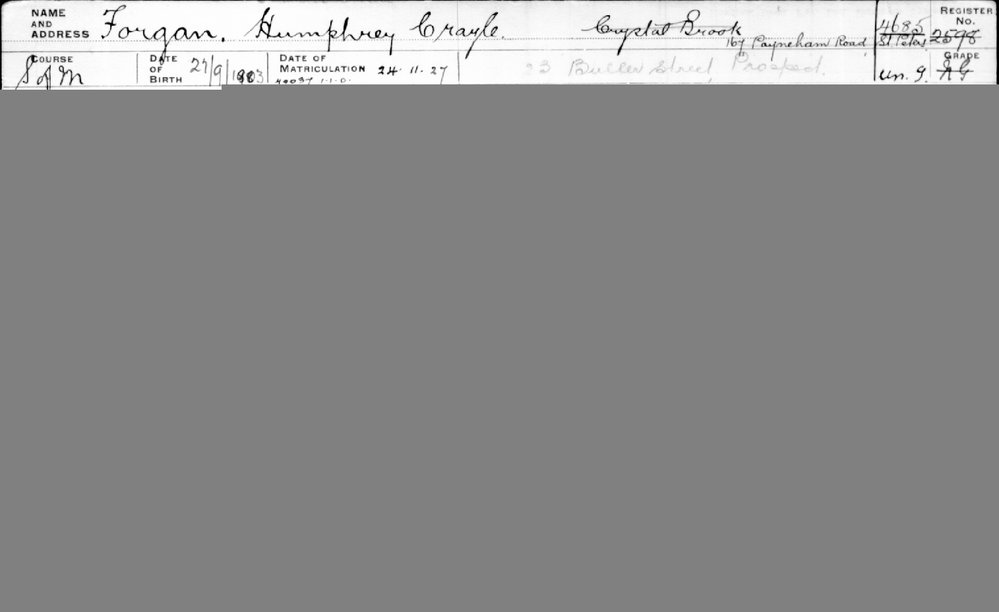 FORGAN, Humphrey Crayle