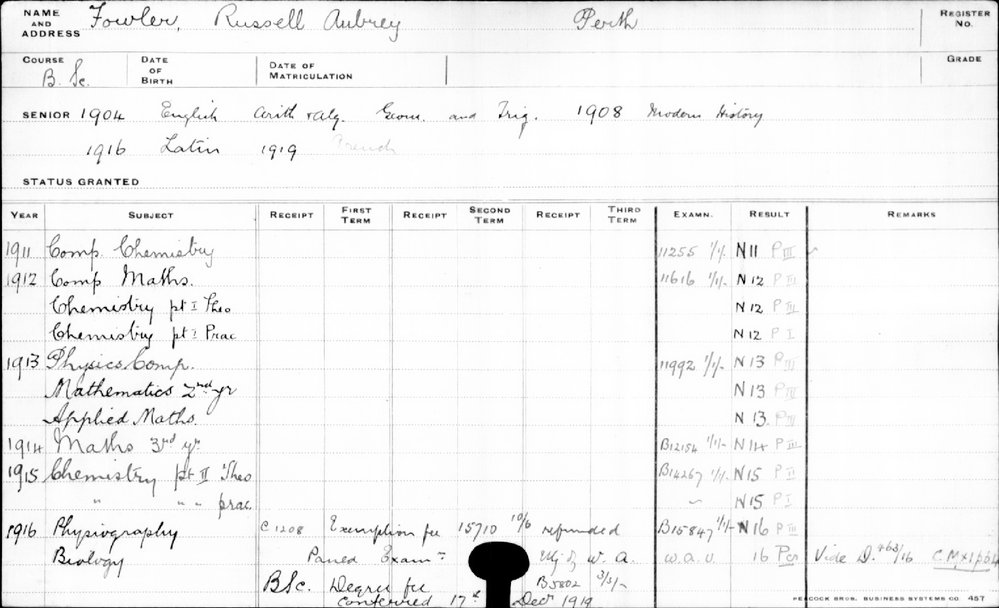 FOWLER, Russell Aubrey