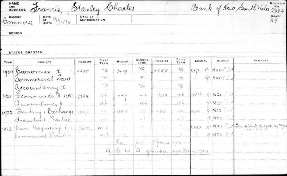 FRANCIS, Stanley Charles