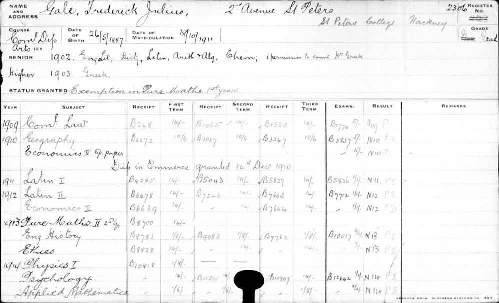 GALE, Frederick Julius