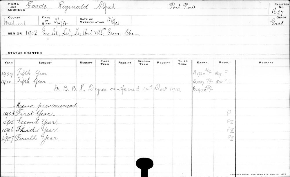 GOODE, Reginald Alfred