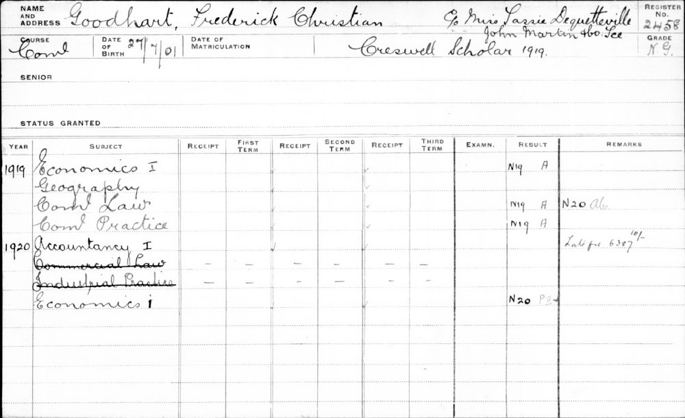 GOODHART, Frederick Christian