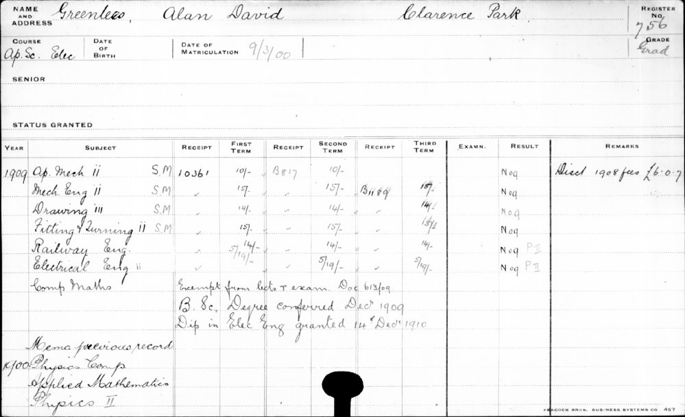 GREENLEES, Alan David