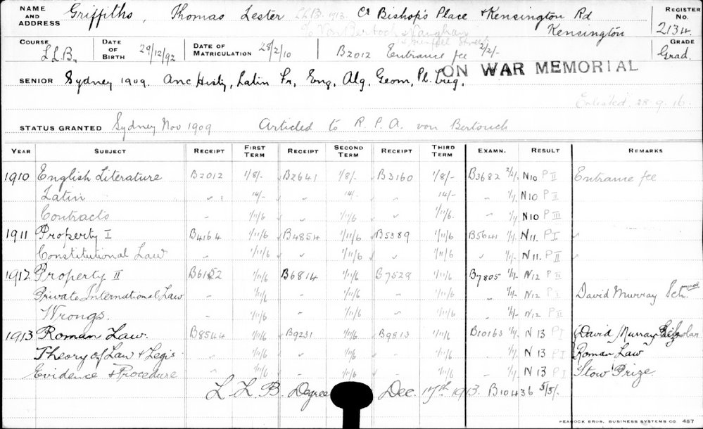 GRIFFITHS, Thomas Lester