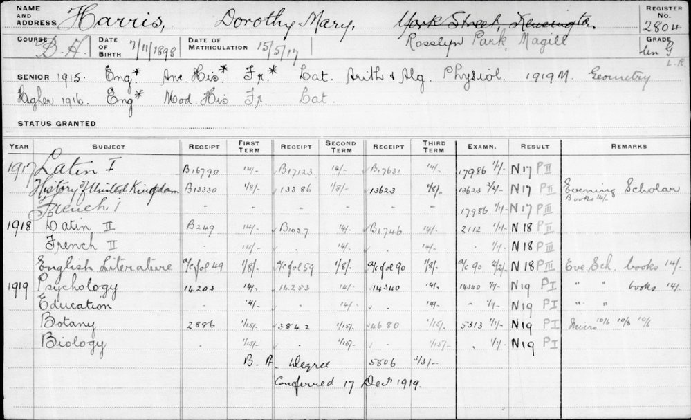 HARRIS, Dorothy Mary