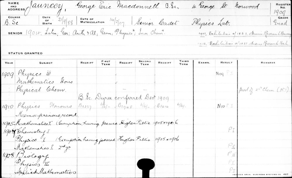 JAUNCEY, George Eric Macdonnell