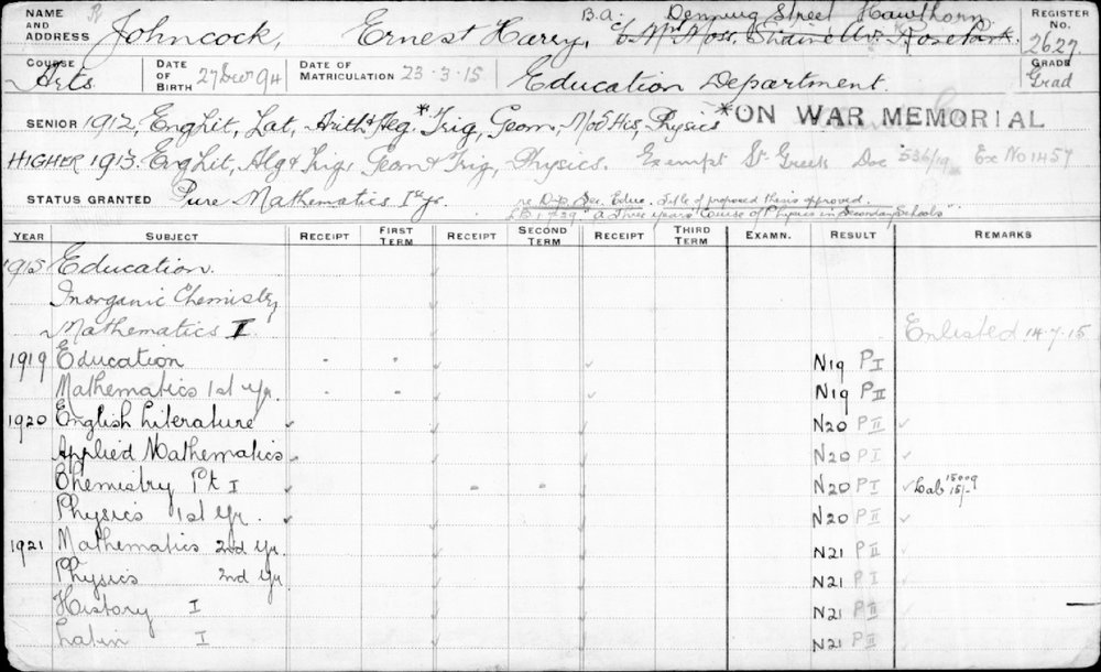 JOHNCOCK, Ernest Harry