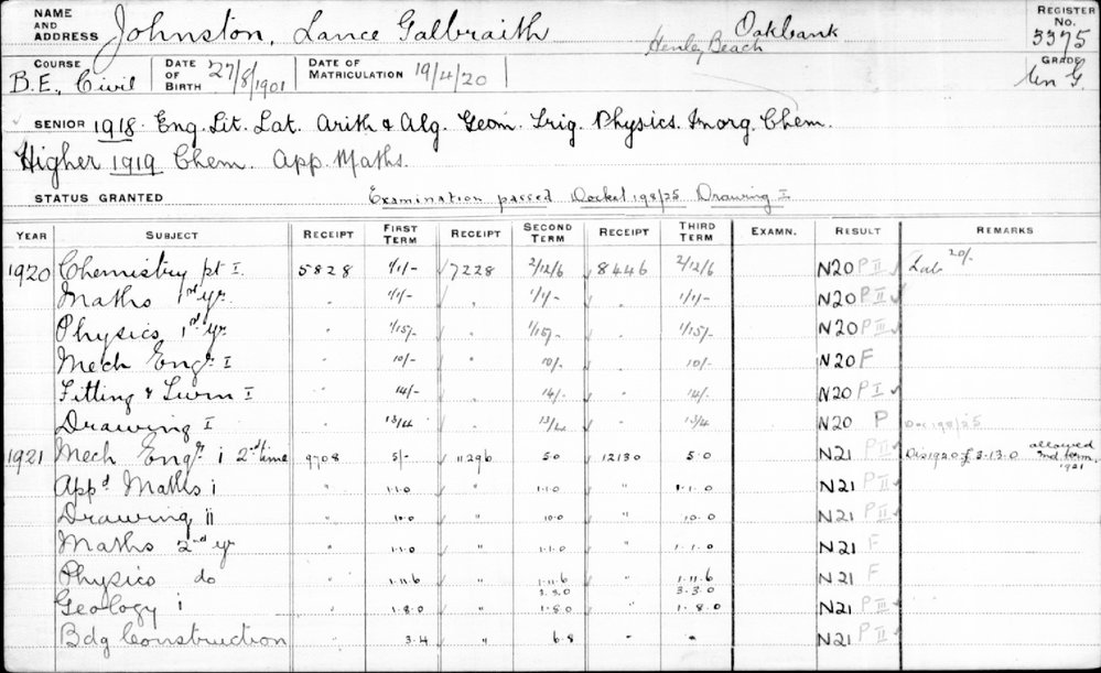 JOHNSTON, Lance Galbraith