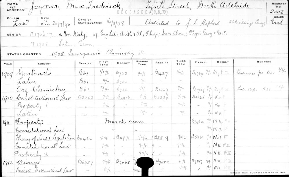 JOYNER, Max Frederick