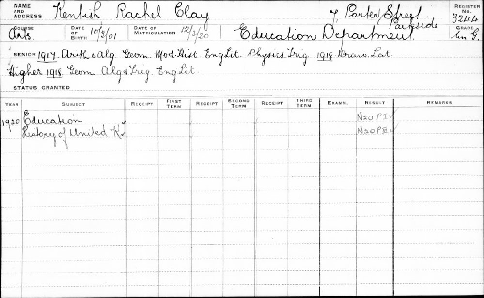 KENTISH, Rachel Clay