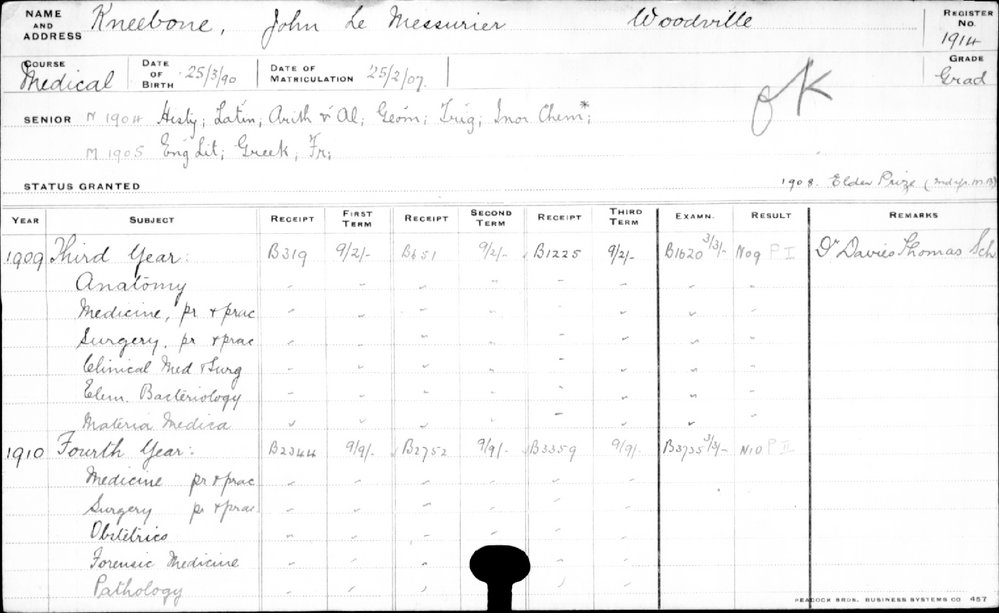 KNEEBONE, John Le Messurier