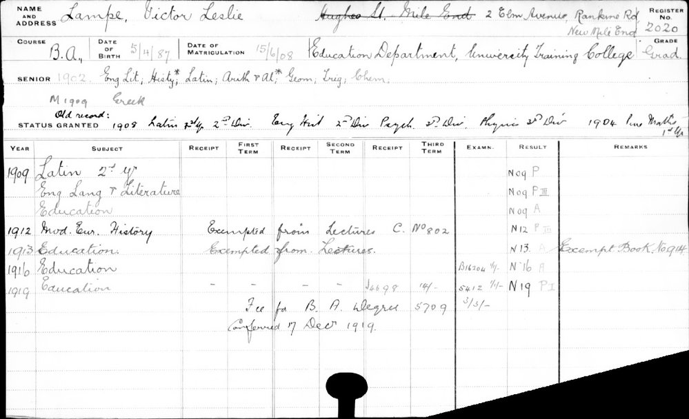 LAMPE, Victor Leslie