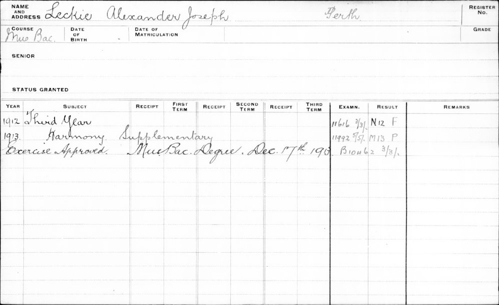 LECKIE, Alexander Joseph