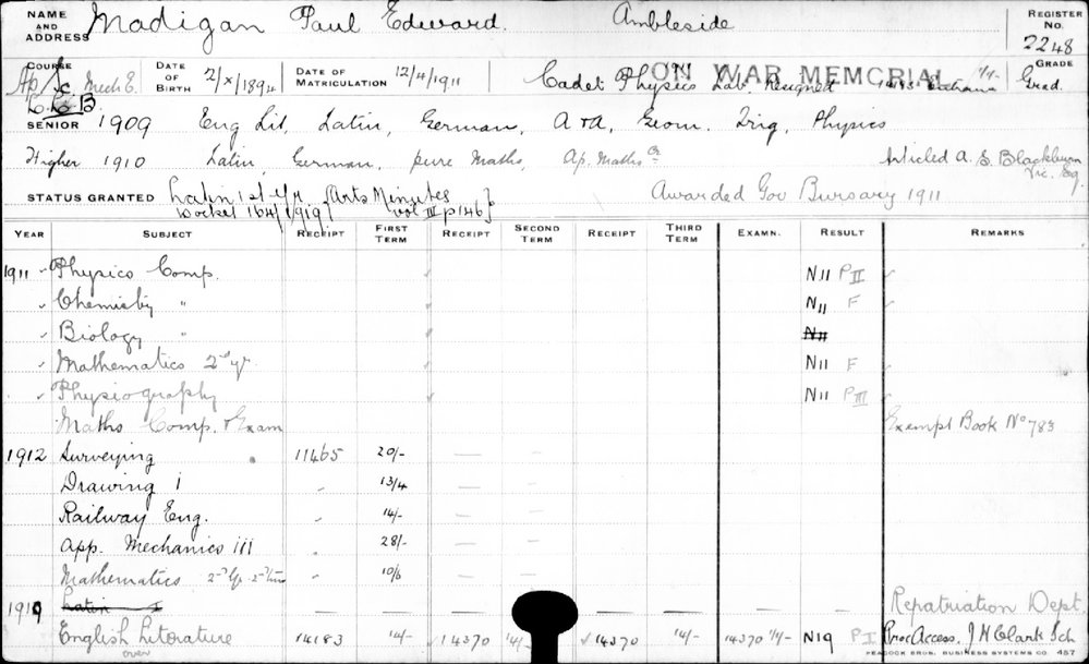 MADIGAN, Paul Edward