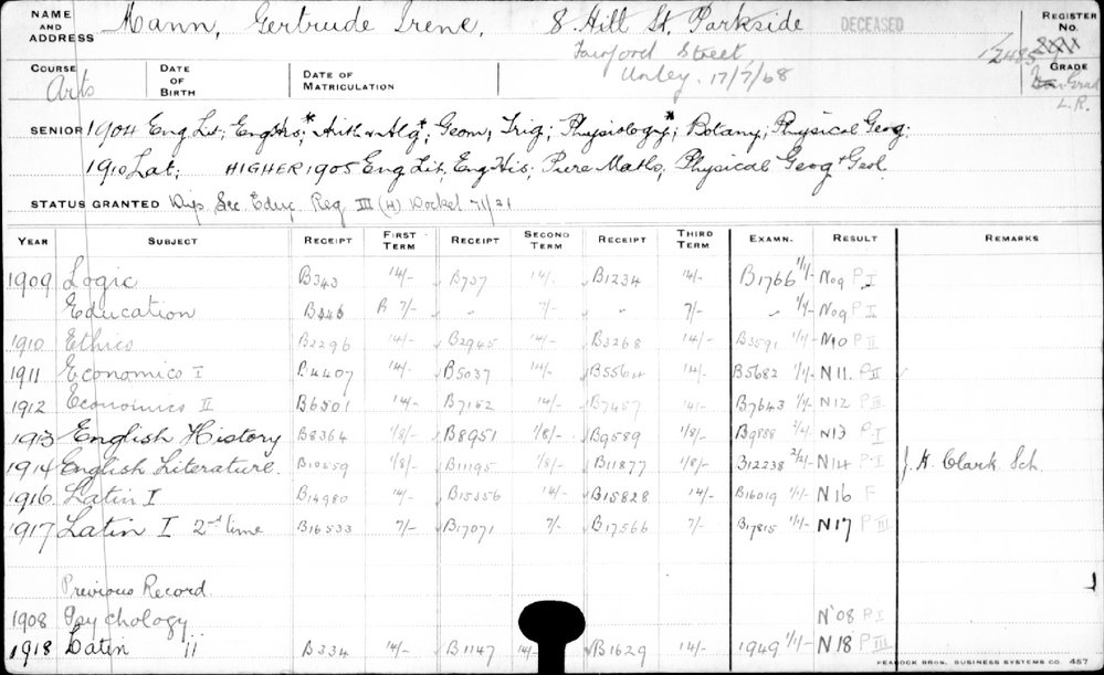 MANN, Gertrude Irene