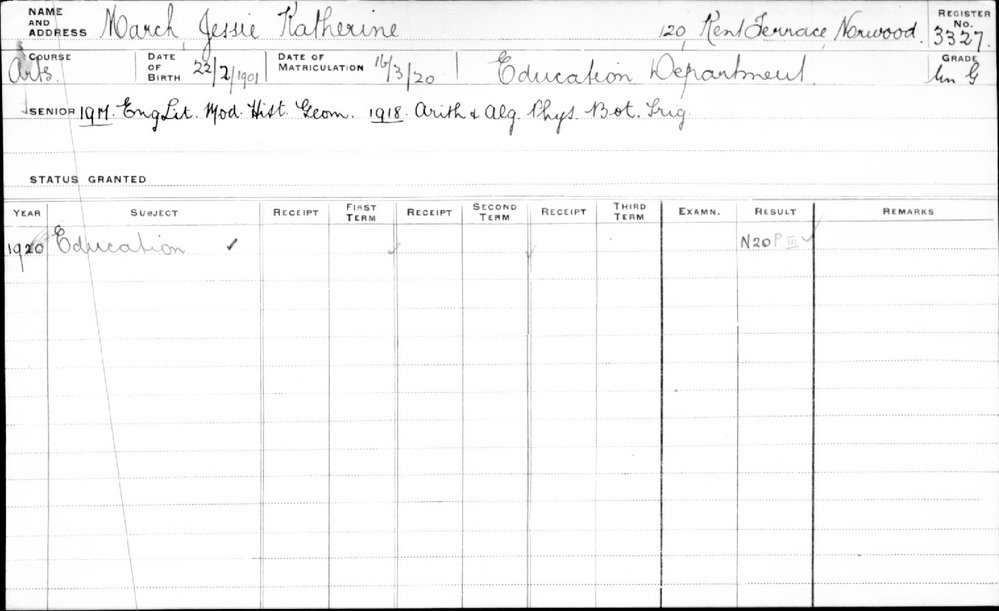 MARCH, Jessie Katherine