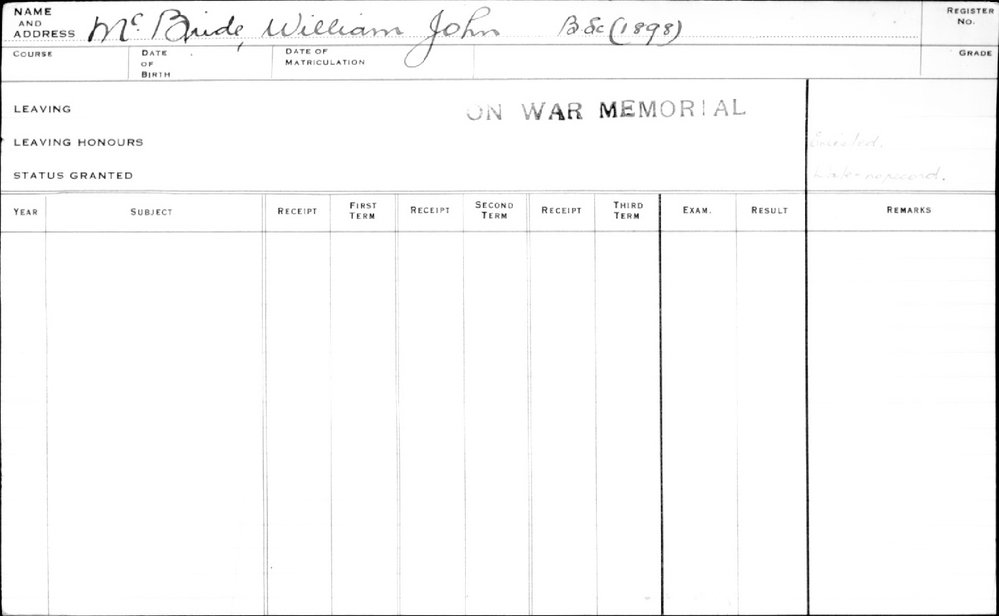 MCBRIDE, William John