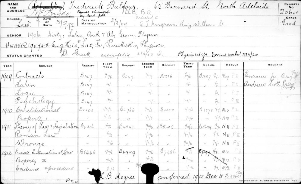 MCBRYDE, Frederick Balfour