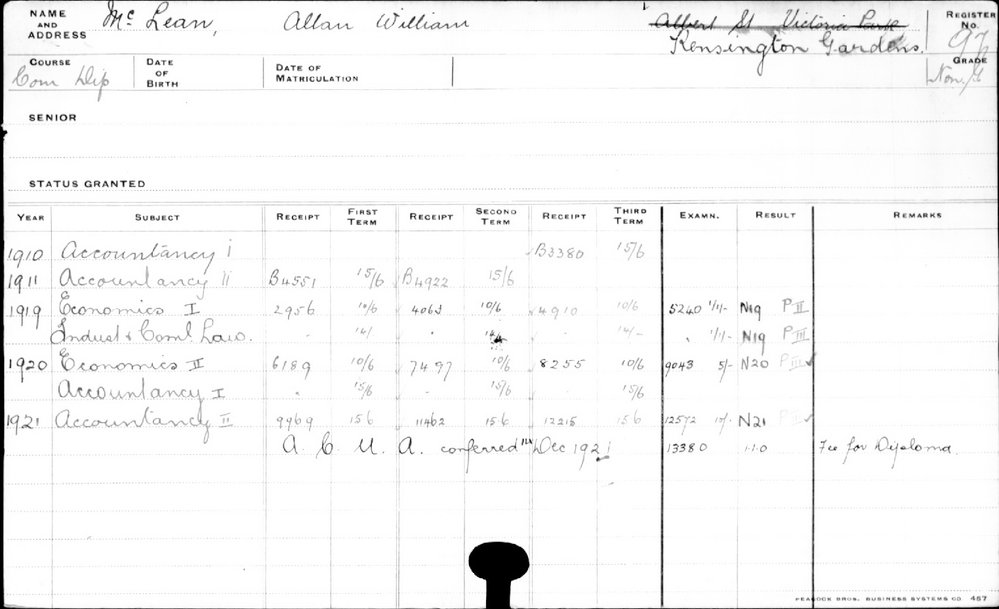 MCLEAN, Allan William