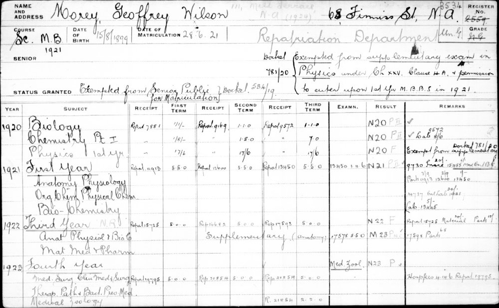 MOREY, Geoffrey Wilson