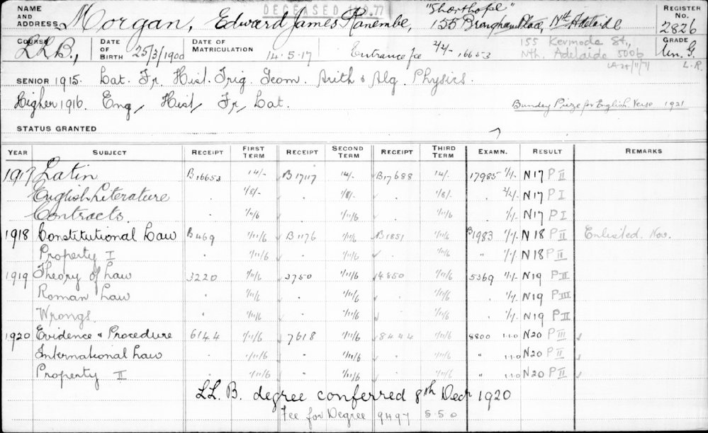 MORGAN, Edward James Ranembe