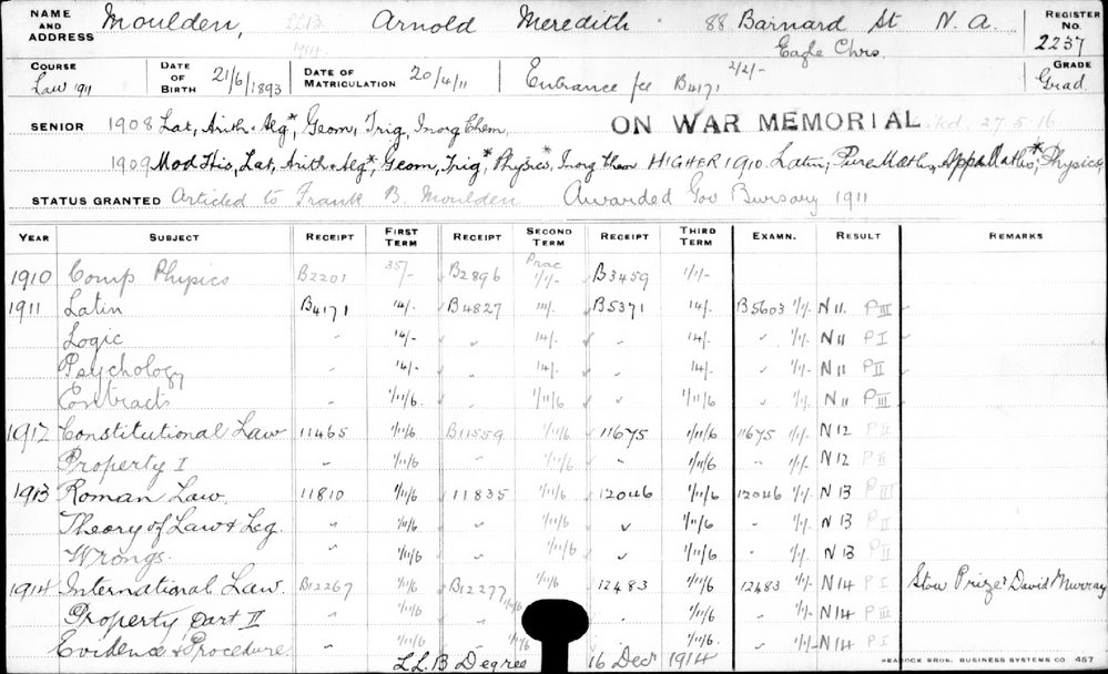 MOULDEN, Arnold Meredith