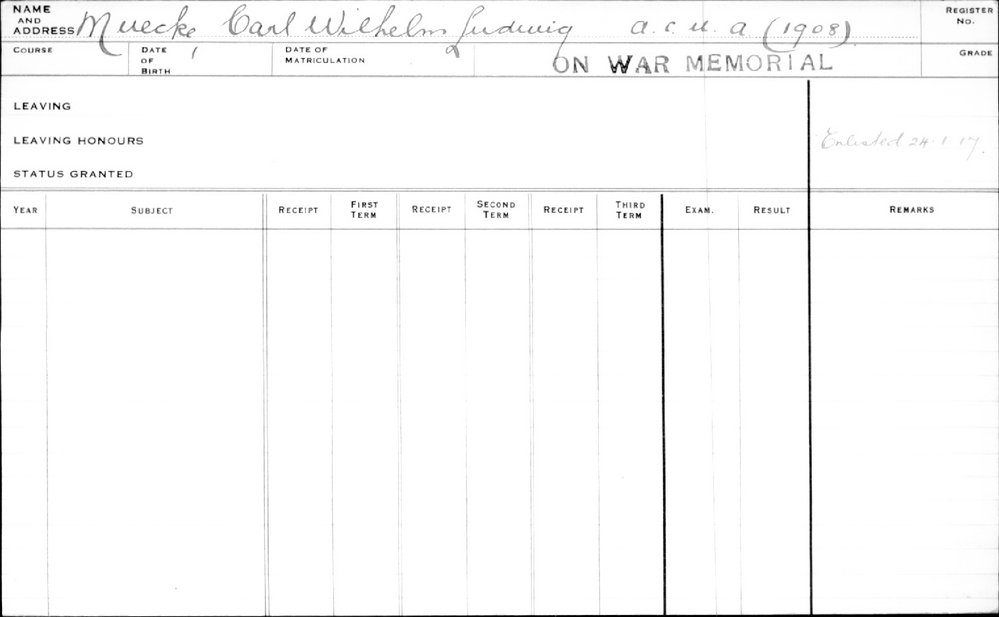 MUECKE, Carl Wilhelm Ludwig