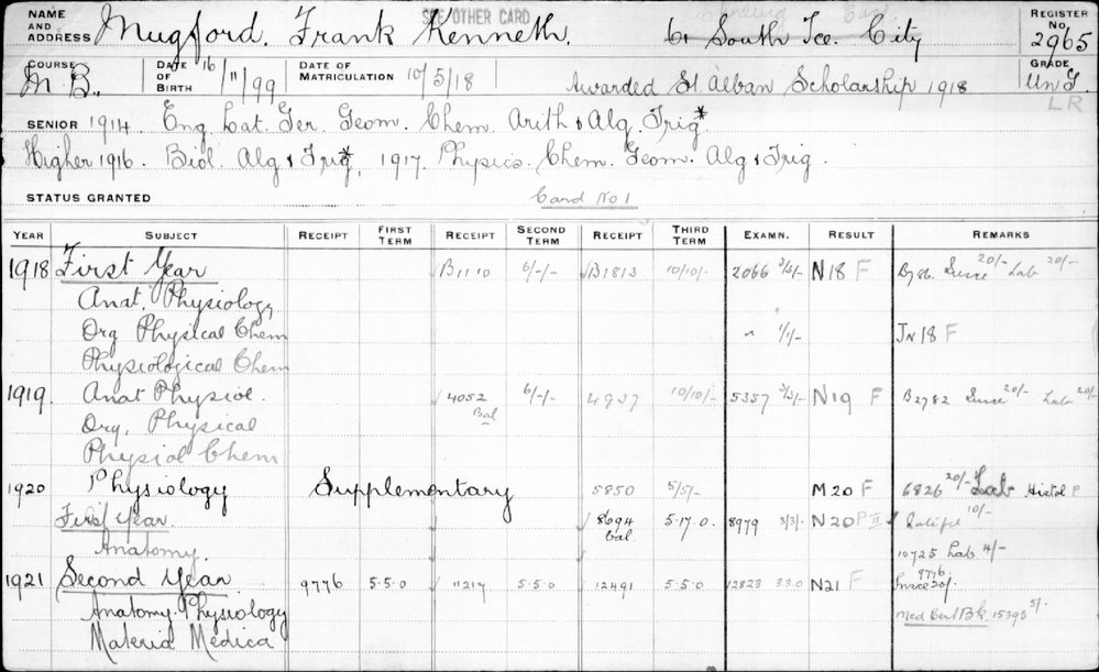 MUGFORD, Frank Kenneth