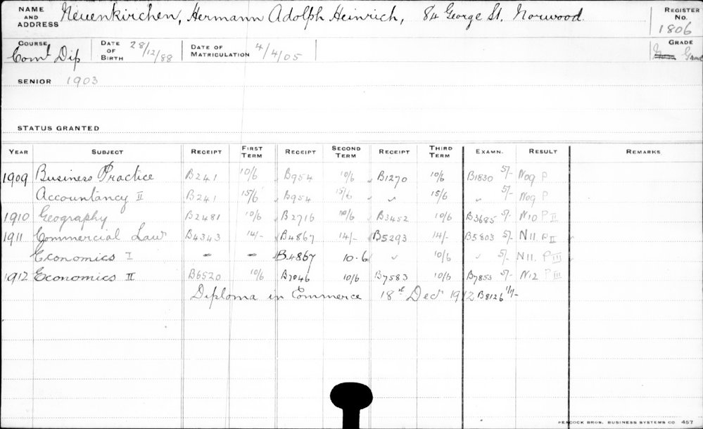 NEUENKIRCHEN, Hermann Adolph Heinrich