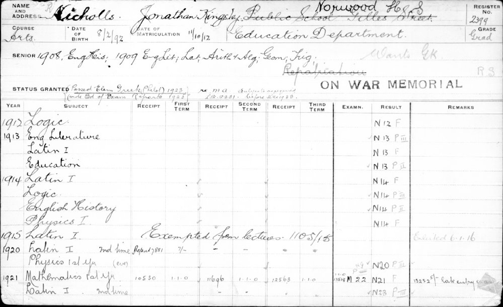 NICHOLLS, Jonathan Kingsley