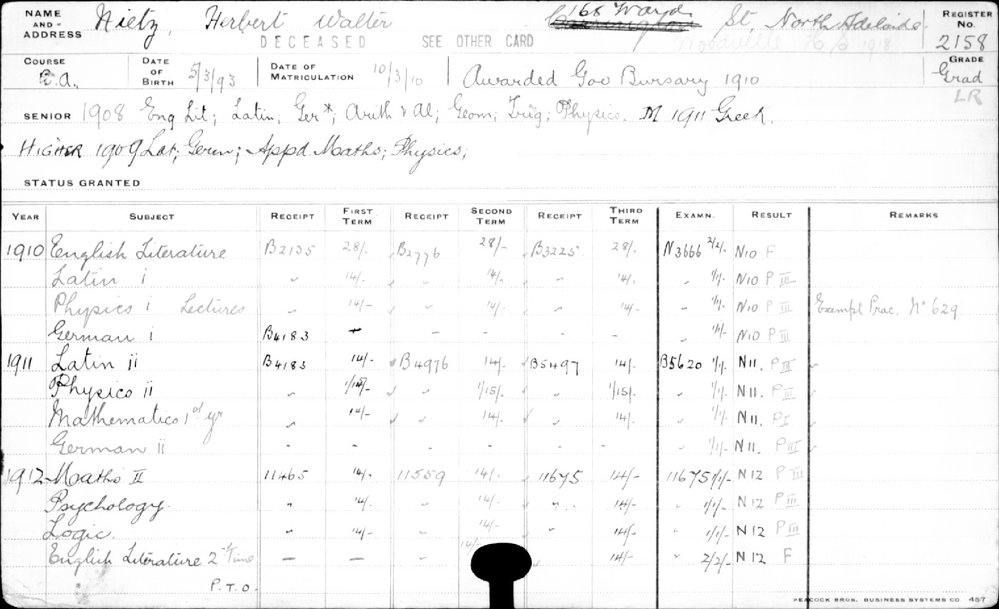 NIETZ, Herbert Walter