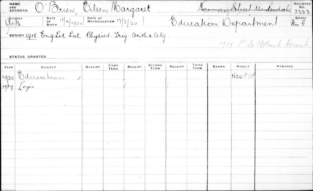 O'BRIEN, Eileen Margaret