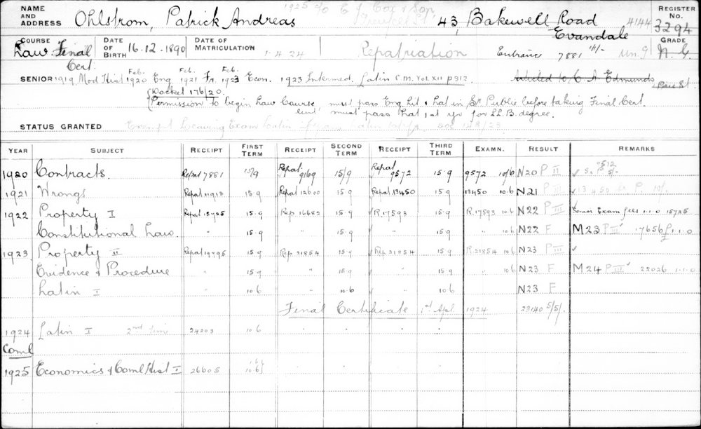 OHLSTROM, Patrick Andreas